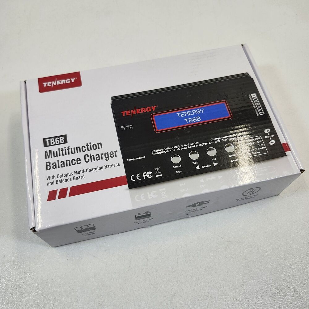 Tenergy TB6B Balance Charger NiMH NiCD LiPo LiFe 1S-6S with Power Supply